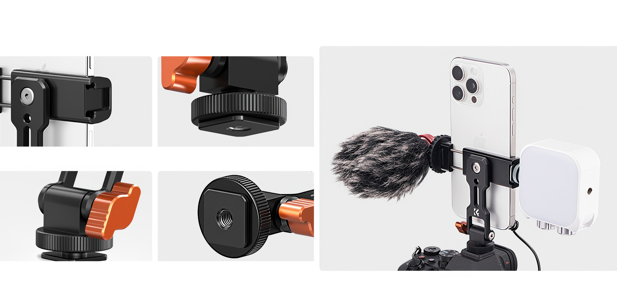 Uchwyt na telefon K&F Concept MS18 - Gwint 1/4” i zimna stopka